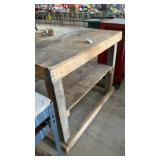 WOOD WORKBENCH ON WHEELS, 24 x 50, 40 INCHES TALL
