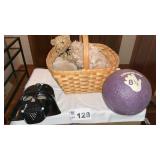 BASKET, VADER MASK, BALL, STUFFED BEARS