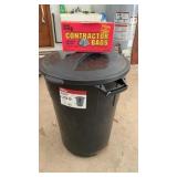 PLASTIC TRASH CAN, BAGS