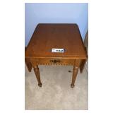 DROP LEAF END TABLE WITH DRAWER, 22 x 26, 21 TALL