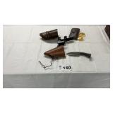 GUN BUTT COVERS, SCOPE MOUNT, RR SPIKE KNIFE,