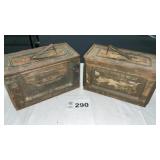 2 METAL AMMO BOXES, 6 x 12
