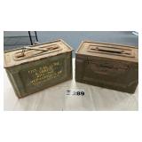 2 METAL AMMO BOXES, 6 x 12