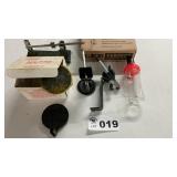 GUN POWDER MEASURES, SCALES,OTHER