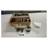 PLASTIC BOX WITH ARCHERY ITEMS