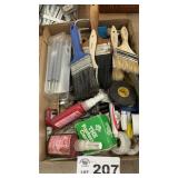 PAINT BRUSHES, MEASURING TAPES, TAPE, LOCKS