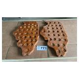 2 ILLINOIS DEER BUTTON HOLDERS