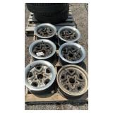 6 CHEVROLET RIMS, 14 x 6, STEEL, 5LUG , 4 3/4