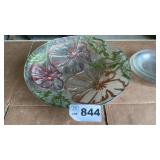 18 INCH GLASS SERVING BOWL,3 GLASS DISHES