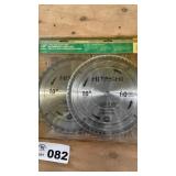 10 IN SAW BLADES AND WIRE WHEELS