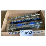 MISCELLANEOUS 3/8 DRIVE SOCKETS, SAE, SOCKET RAILS