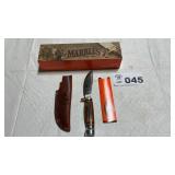 NRA MARBLES KNIFE, BOX, SHEATH