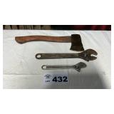 HATCHET, CRESCENT WRENCHES