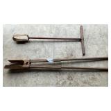 2 POST HOLE DIGGERS, ONE VINTAGE