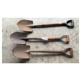 3 GARDEN SPADES