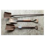 3 FLAT HEAD SHOVELS