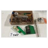 DRILL BITS, RATCHET, WIRE, FUNNEL, MISC