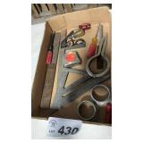 SQUARES, FILTER CLAMP, RASP, SCREWDRIVERS