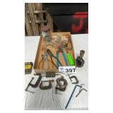 ASSORTED TOOLS, CLAMPS, FASTENERS