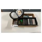 CASSETTE TAPES, CDS, CD PLAYER