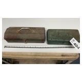 TWO METAL TOOL BOXES