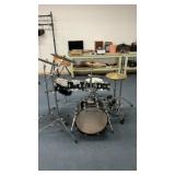 PACIFIC DRUM SET W STICKS, CYMBALLS, SEAT
