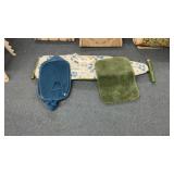 IRONING BOARD, HAMPER, RUG