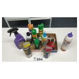 PARTIAL CANS OF WD 40, INSECT REPELLENT, GAS