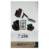 AIR FORCE PATCH, MEDAL, KNIFE, HOLSTER, MULTI TOOL