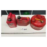 PLASTIC AND METAL GAS CONTAINERS