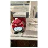 2 CHRISTMAS BOXES, LIGHTED SINGING SNOWMAN HEAD