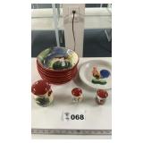 CHICKEN DISHES, SALT AND PEPPER SETS