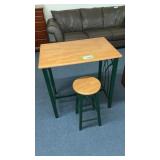 TABLE, 33 x 33 x 22, AND MATCHING STOOL