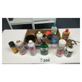 PARTIAL CONTAINERS OF LUBRICANTS, BUG REMOVER,