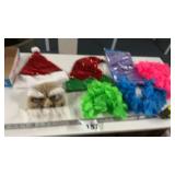 CHRISTMAS HATS, MASK, TABLECLOTH, LEIGHS