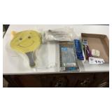 PICKLE BALL SET, EAR BUDS, GLEAMING CURTAIN, PENS