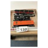 956 MONON FLAT W TRAILERS, 801 B. & O. HOPPER,