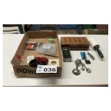 JEWELRY BOX, LINT ROLLER, KNIVES, OTHER