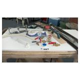 CURTAIN RODS, TROWELS, BRASS VALVES, P TRAP