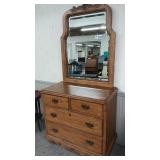 MIRRORED DRESSER, MAPLE, 20 x 38, 80 TALL