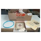 PLASTIC HANGERS, EMBROIDERY ITEMS