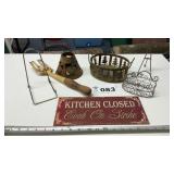 HOME DECOR, SIGN, WIRE BASKET, PLATE HOLER