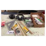 HEARING PROTECTION, SPEED SQUARE, RULERS, HARDWARE