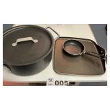 COOKWARE,  5 QUART POT WITH LID, FABERWARE SKILLET