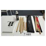 DRUM STICKS, CYMBAL POLISH