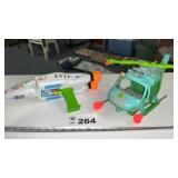 PLASTIC SQUIRT GUN, PLASTIC HELOCOPTER