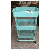ROLLING METAL TRAY, 12 x 16, 30 INCHES TALL