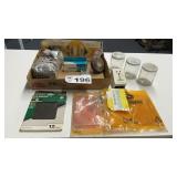 JOHN DEERE LENS, SANDPAPER, JARS, STEELWOOL