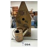 DECORATING BIRD HOUSE, WOOD, METAL ROOF, 18