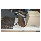 DOOR MAT, SHELF, WOOD STOOL
